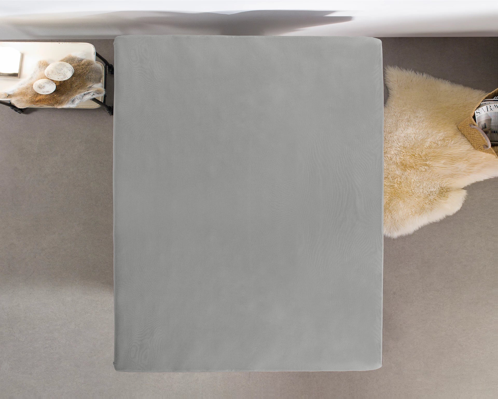 Einfaches Jersey Spannbettlaken 135 gsm Grau