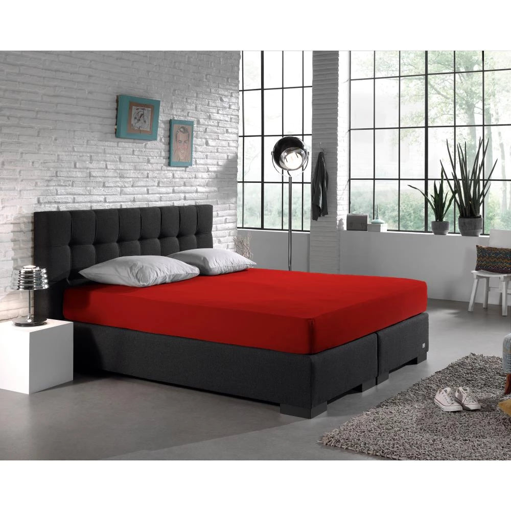Dubbel Jersey 220 gr. Hoeslaken Rood 80/100 x 220