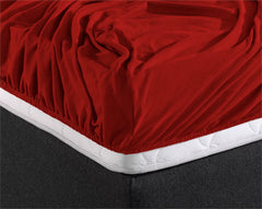 Dubbel Jersey 220 gr. Hoeslaken Rood 80/100 x 220
