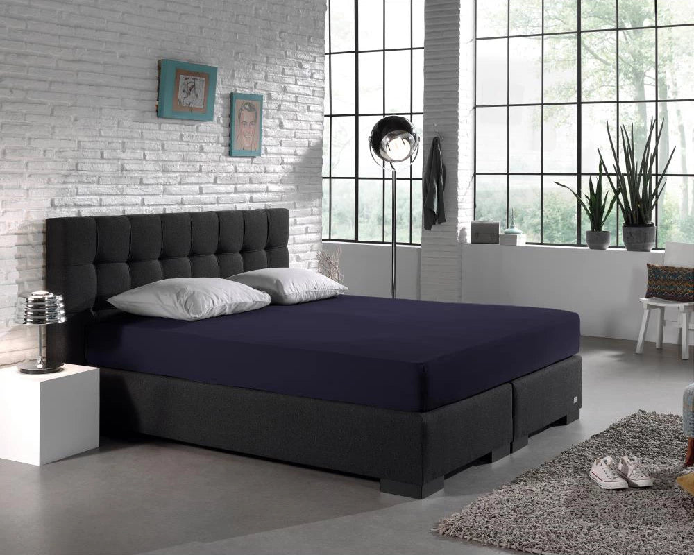 Dubbel Jersey 220 gr. Hoeslaken Navy 140 x 200/220