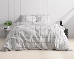 Satin-Bettwäsche – Deep check White
