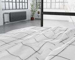 Satin-Bettwäsche – Deep check White
