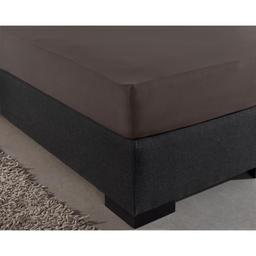Baumwolle - Spannbettlaken - Double Jersey Dunkles Taupe