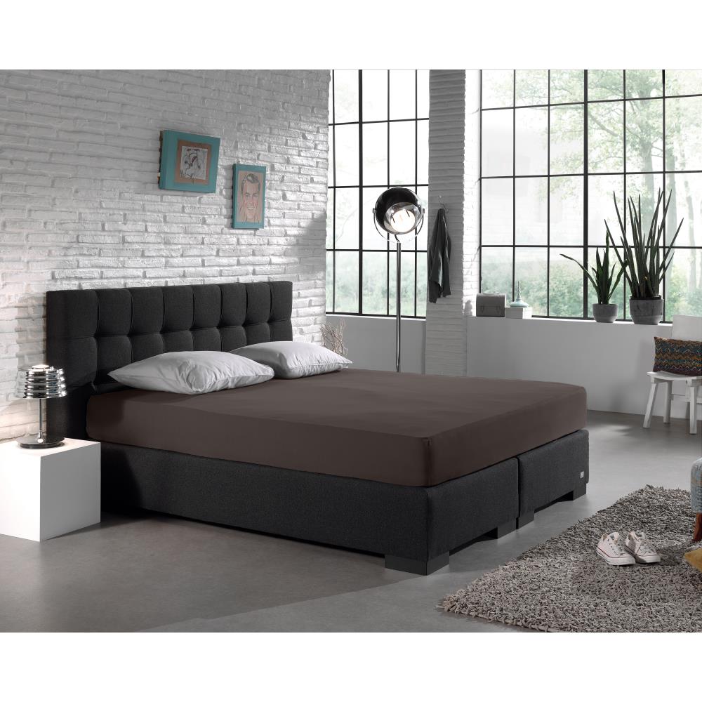 Baumwolle - Spannbettlaken - Double Jersey Dunkles Taupe