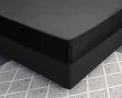 Baumwolle-Satin-Spannbettlaken Schwarz