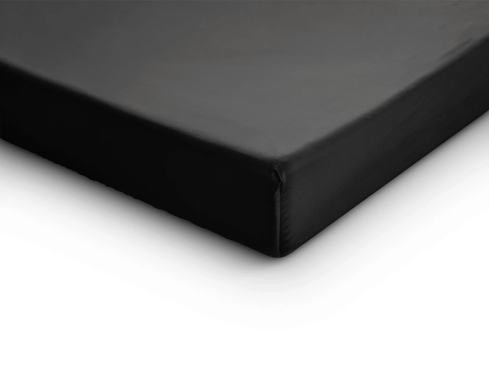 Baumwolle-Satin-Spannbettlaken Schwarz