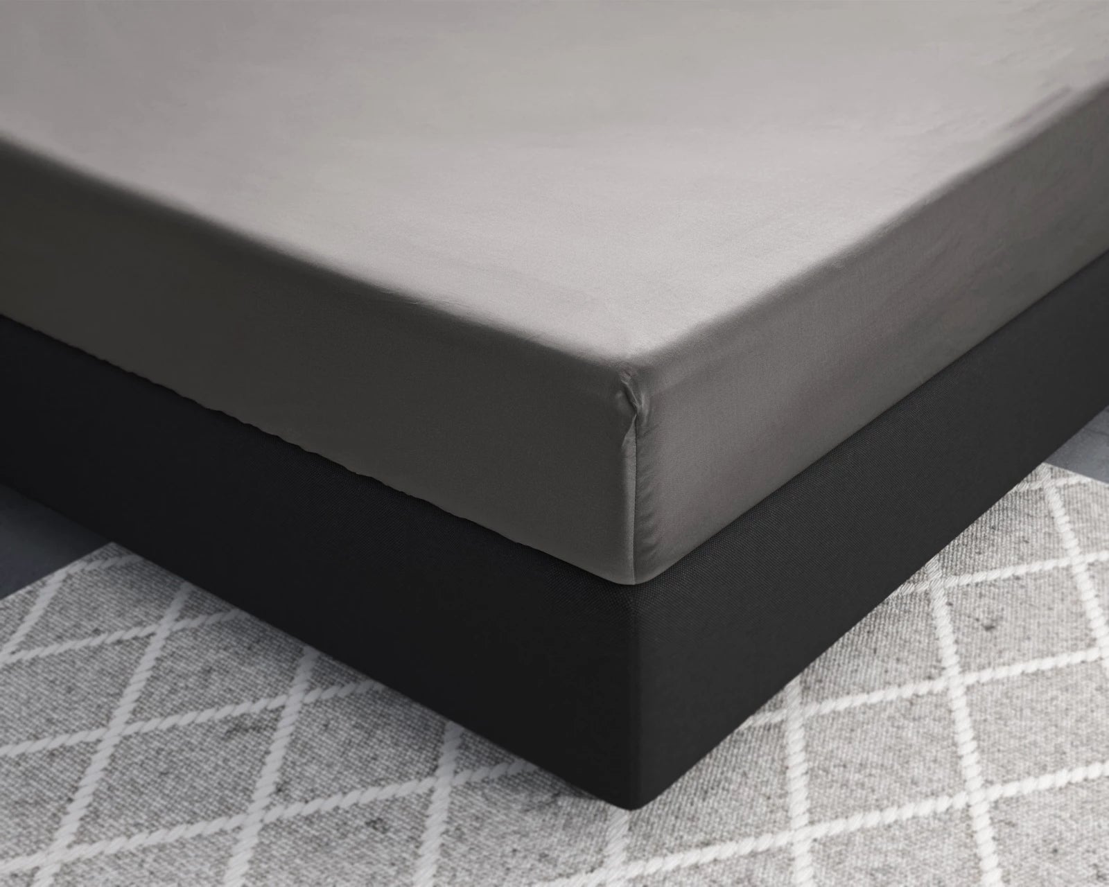 Baumwolle-Satin-Spannbettlaken Grau