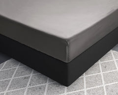 Baumwolle-Satin-Spannbettlaken Grau
