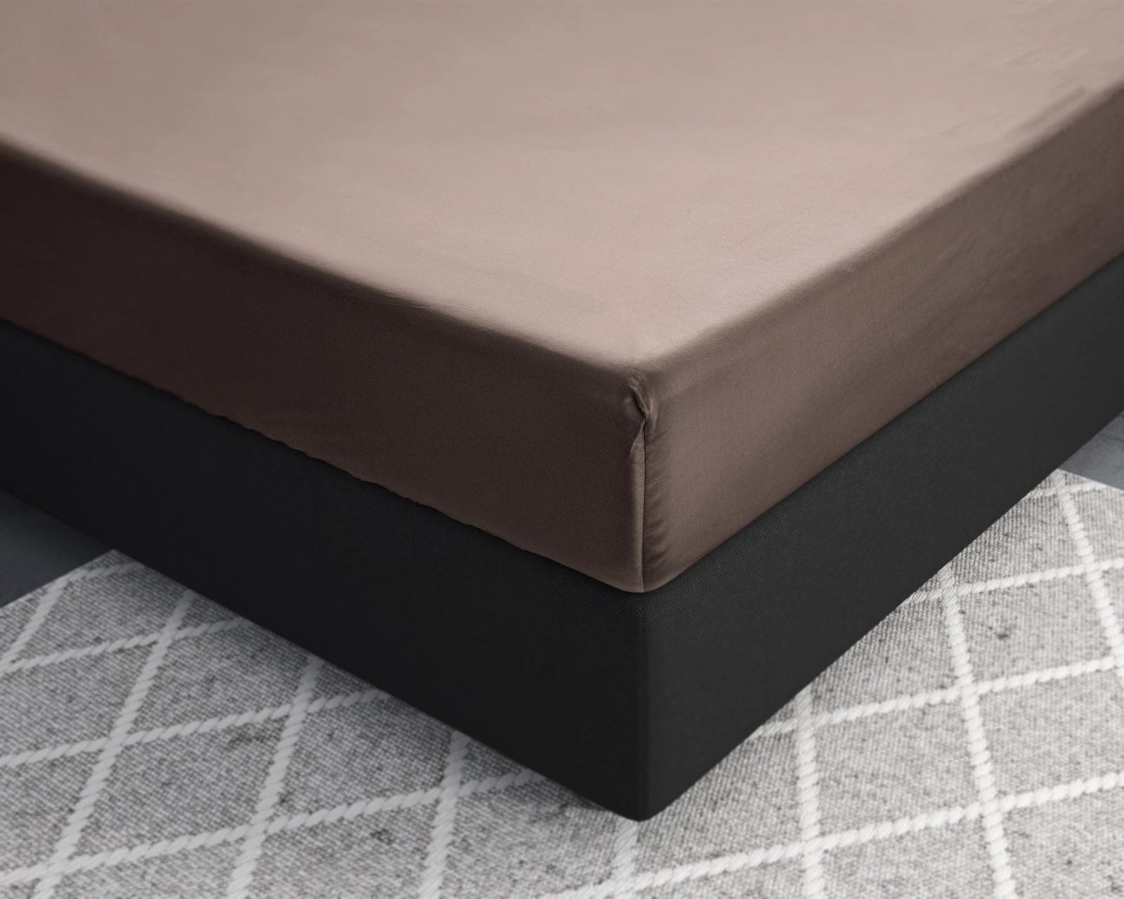 Baumwolle-Satin-Spannbettlaken Taupe