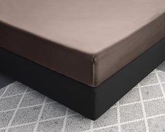 Baumwolle-Satin-Spannbettlaken Taupe