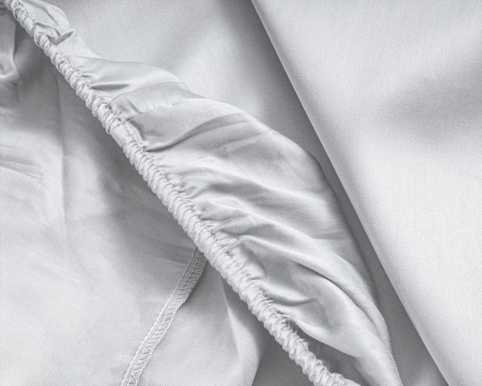 Baumwolle-Satin-Spannbettlaken Weiß