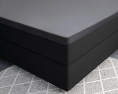 Baumwolle-Satin-Spannbettlaken - Topper Anthrazit