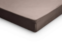 Baumwolle-Satin-Spannbettlaken - Topper Taupe
