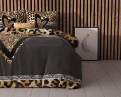 Baumwolle - Bettwäsche - Panther Herz Satin Wendbar