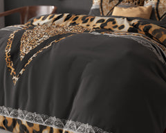 Baumwolle - Bettwäsche - Panther Herz Satin Wendbar