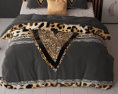 Baumwolle - Bettwäsche - Panther Herz Satin Wendbar