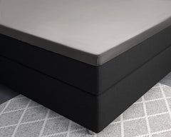 Baumwolle-Satin-Spannbettlaken - Split-Topper Grau