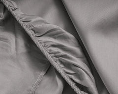 Baumwolle-Satin-Spannbettlaken - Split-Topper Grau