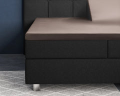 Baumwolle-Satin-Spannbettlaken - Split-Topper Taupe