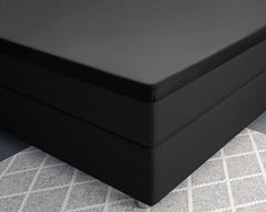 Baumwolle-Satin-Spannbettlaken - Split-Topper Schwarz