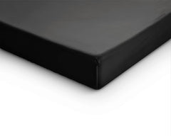 Baumwolle-Satin-Spannbettlaken - Split-Topper Schwarz