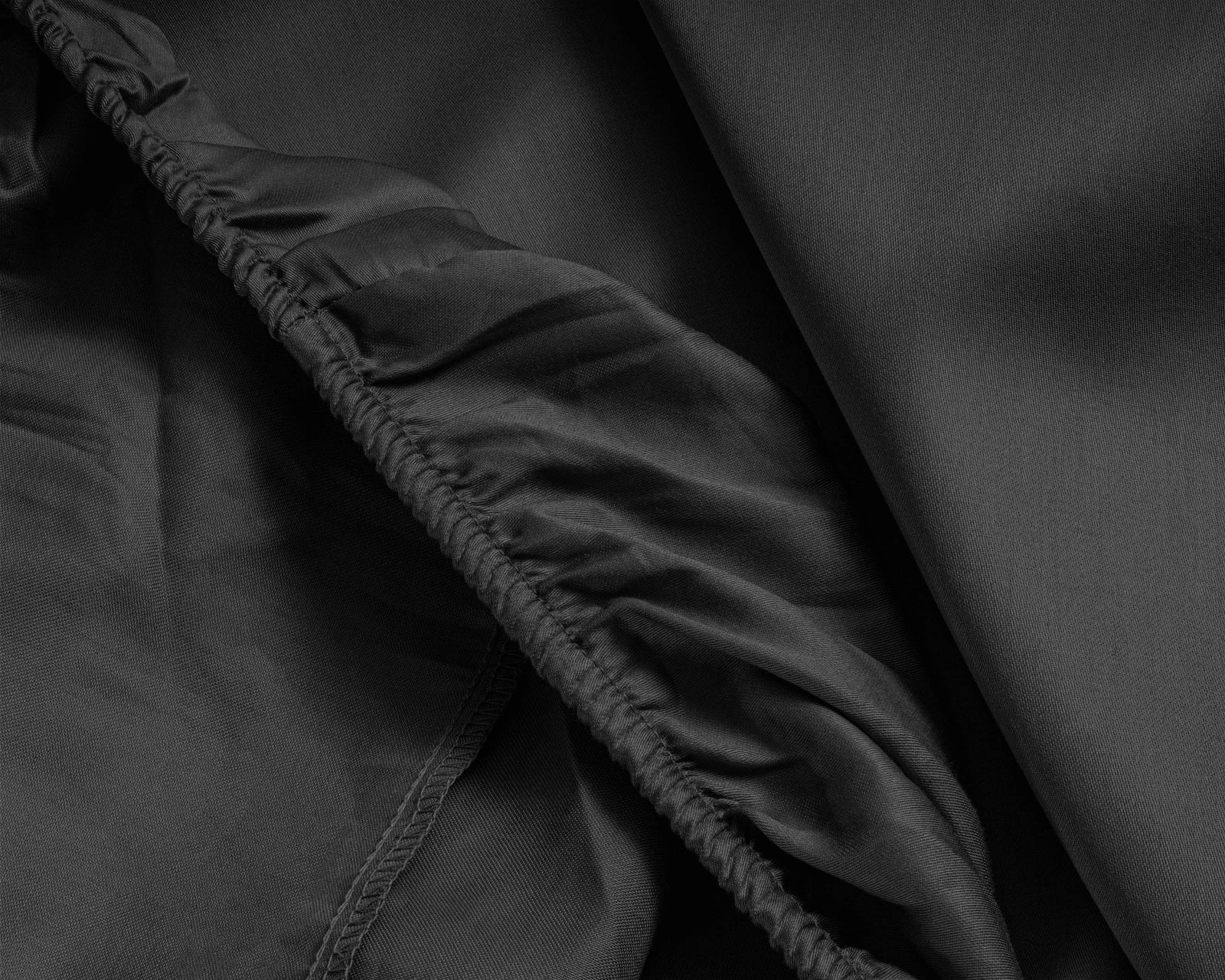 Baumwolle-Satin-Spannbettlaken - Split-Topper Schwarz
