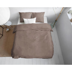 Satin-Bettwäsche – Uni Taupe