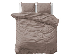 Uni Satin Bettbezug Taupe