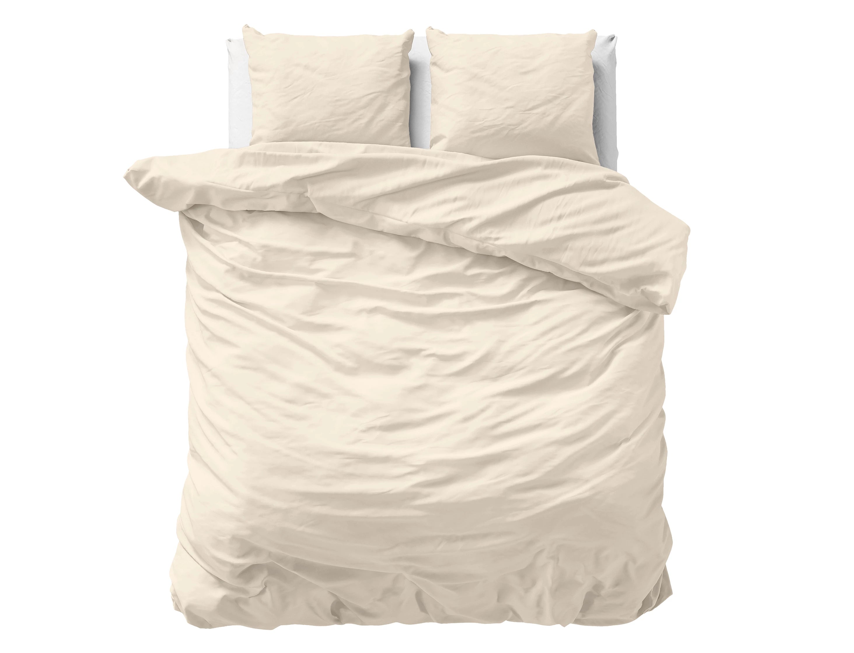 Uni Satin Bettbezug Sand 140 x 200/220