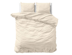 Uni Satin Bettbezug Sand 140 x 200/220