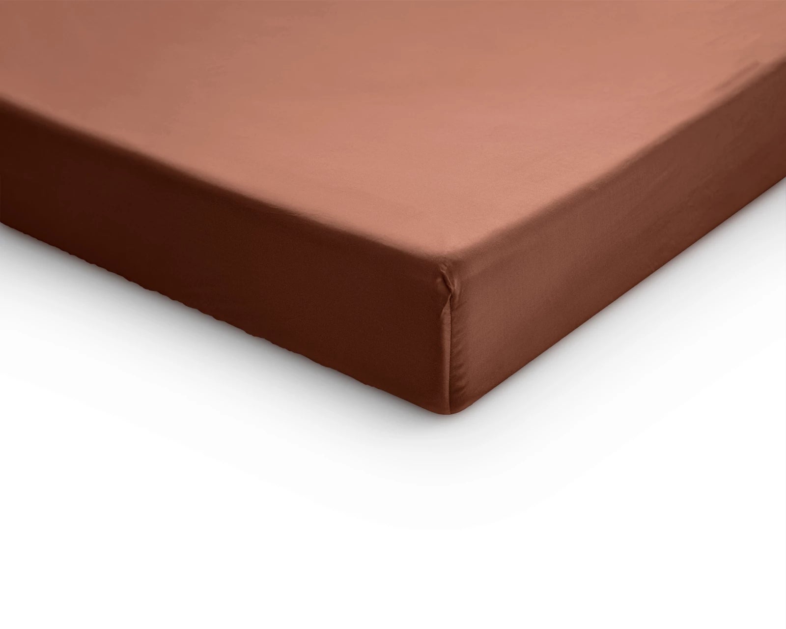 Baumwolle-Satin-Spannbettlaken Braun