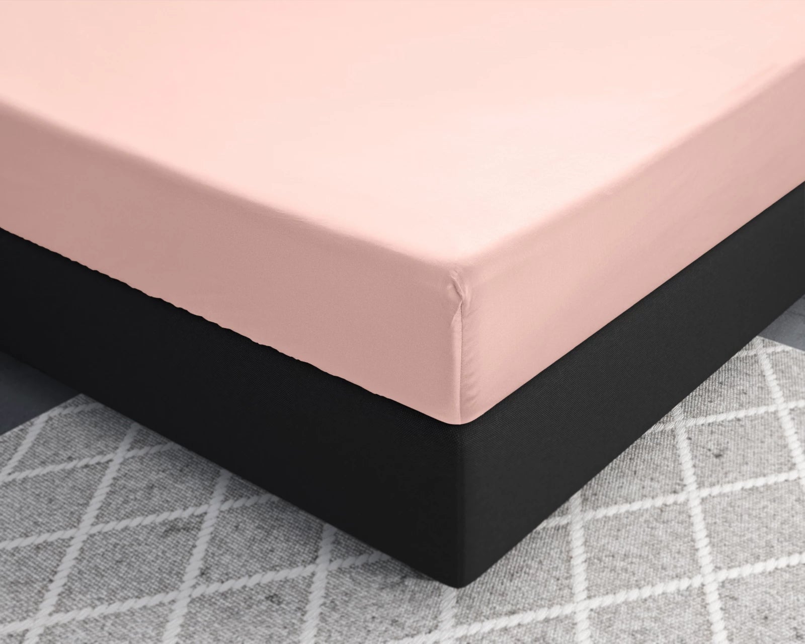 Baumwolle-Satin-Spannbettlaken Rosa