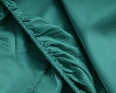 Baumwolle-Satin-Spannbettlaken - Topper Dunkelgrün