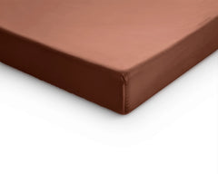 Baumwolle-Satin-Spannbettlaken - Topper Braun