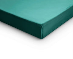 Baumwolle-Satin-Spannbettlaken - Split-Topper Dunkelgrün