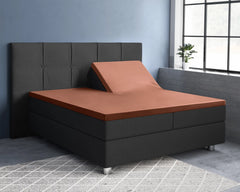 Baumwolle-Satin-Spannbettlaken - Split-Topper Braun