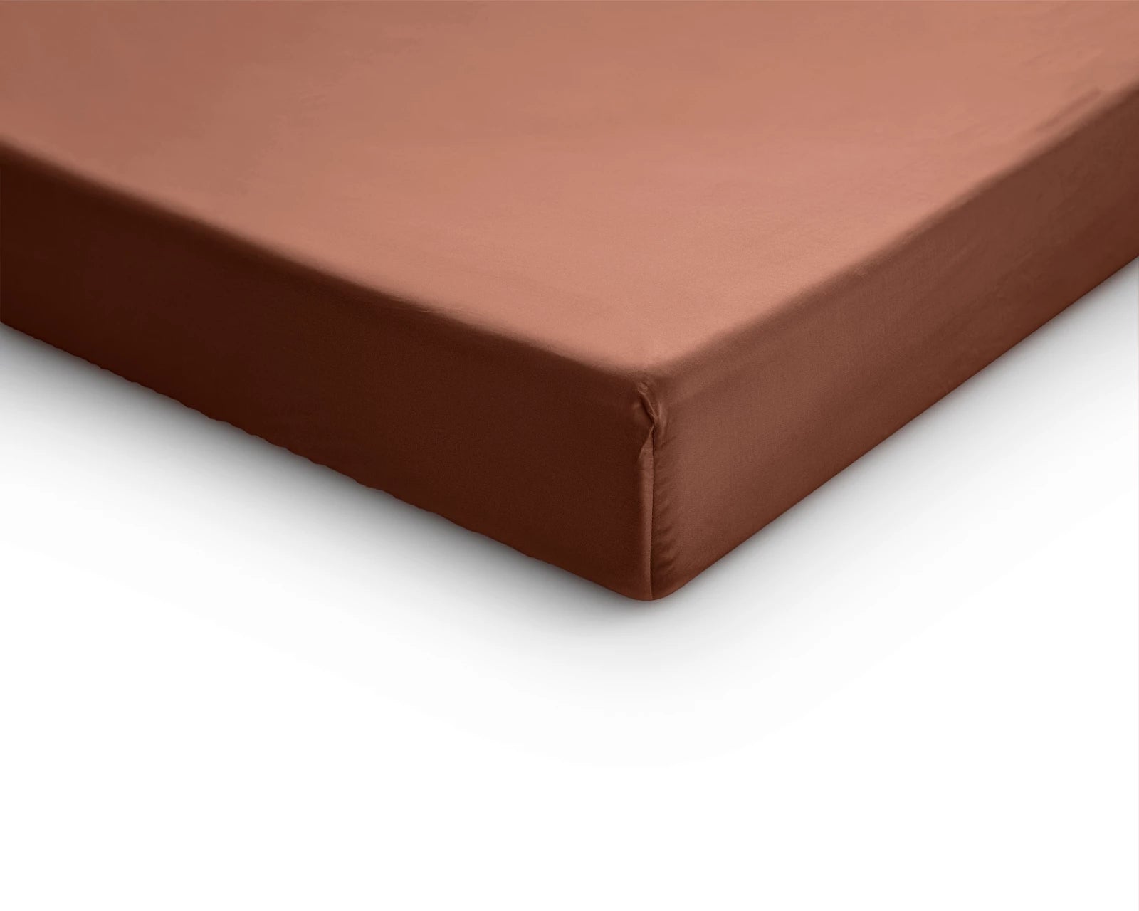Baumwolle-Satin-Spannbettlaken - Split-Topper Braun