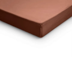 Baumwolle-Satin-Spannbettlaken - Split-Topper Braun