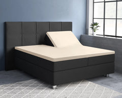 Baumwolle-Satin-Spannbettlaken - Split-Topper Sand