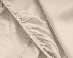 Baumwolle-Satin-Spannbettlaken - Split-Topper Sand