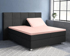 Baumwolle-Satin-Spannbettlaken - Split-Topper Rosa