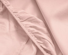 Baumwolle-Satin-Spannbettlaken - Split-Topper Rosa