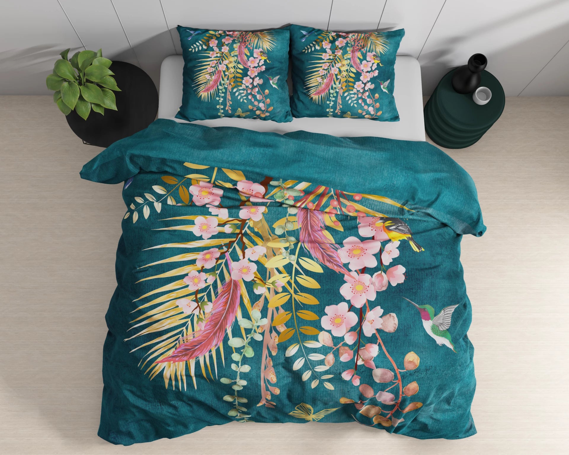 Satin-Bettwäsche – Kamala Botanisch Groen 240 x 220