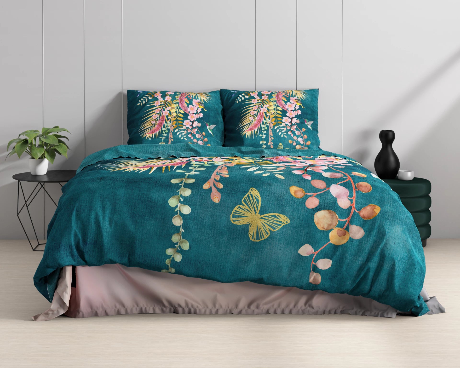 Satin-Bettwäsche – Kamala Botanisch Groen 240 x 220
