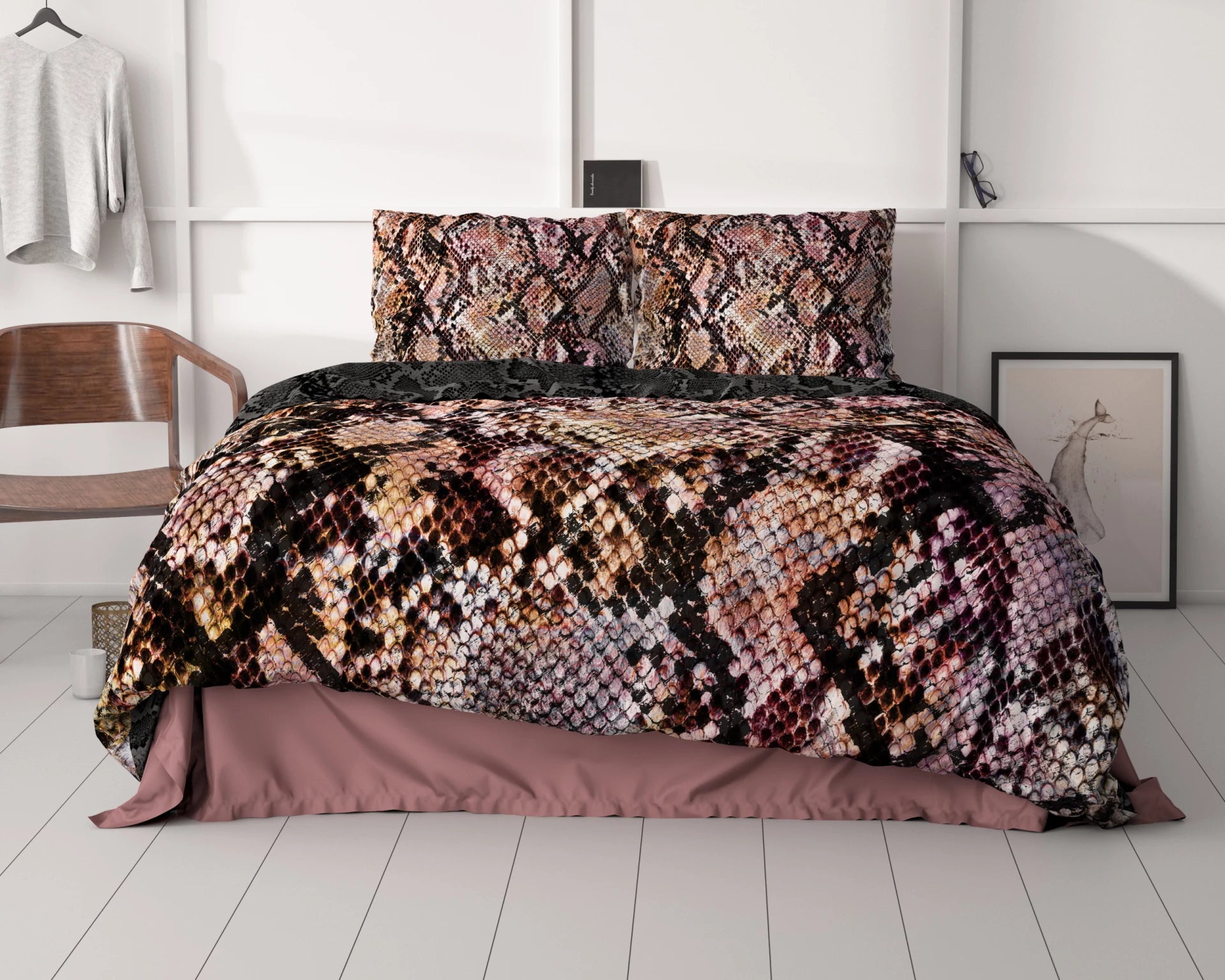 Satin-Bettwäsche – Dreamhouse Satin Duvet Cover Martina Black 240 x 220 cm
