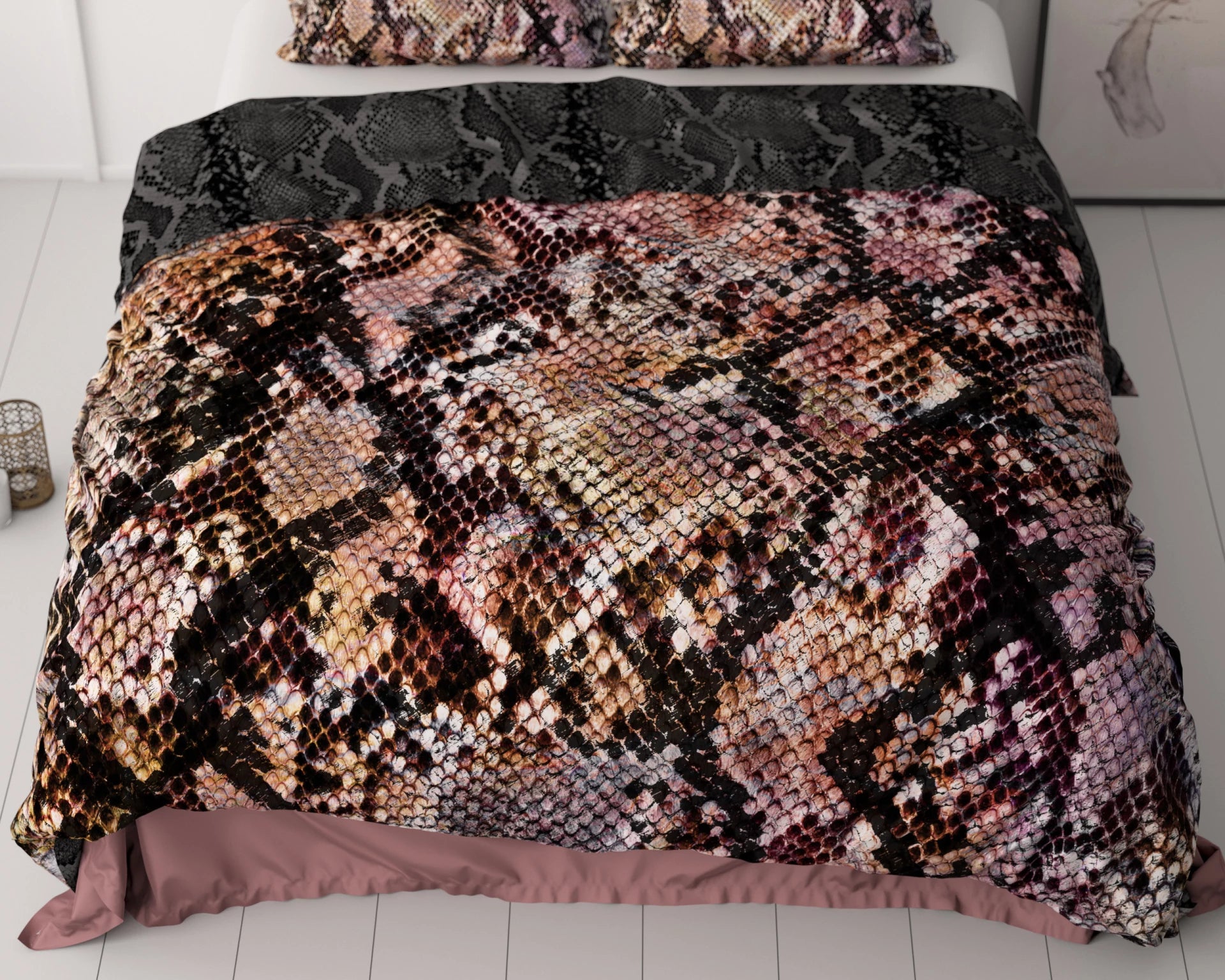 Satin-Bettwäsche – Dreamhouse Satin Duvet Cover Martina Black 240 x 220 cm