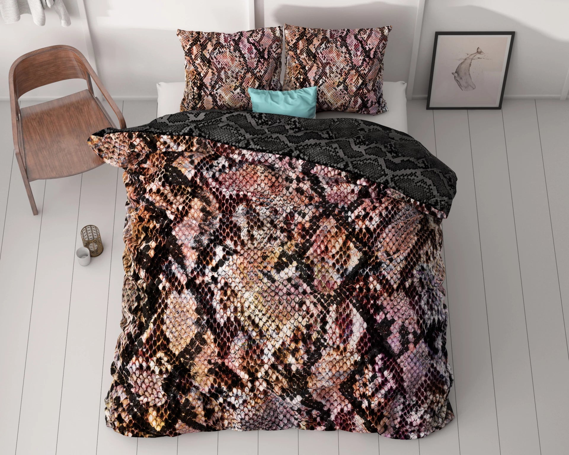 Satin-Bettwäsche – Dreamhouse Satin Duvet Cover Martina Black 240 x 220 cm