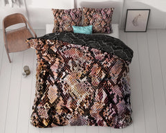 Satin-Bettwäsche – Dreamhouse Satin Duvet Cover Martina Black 240 x 220 cm