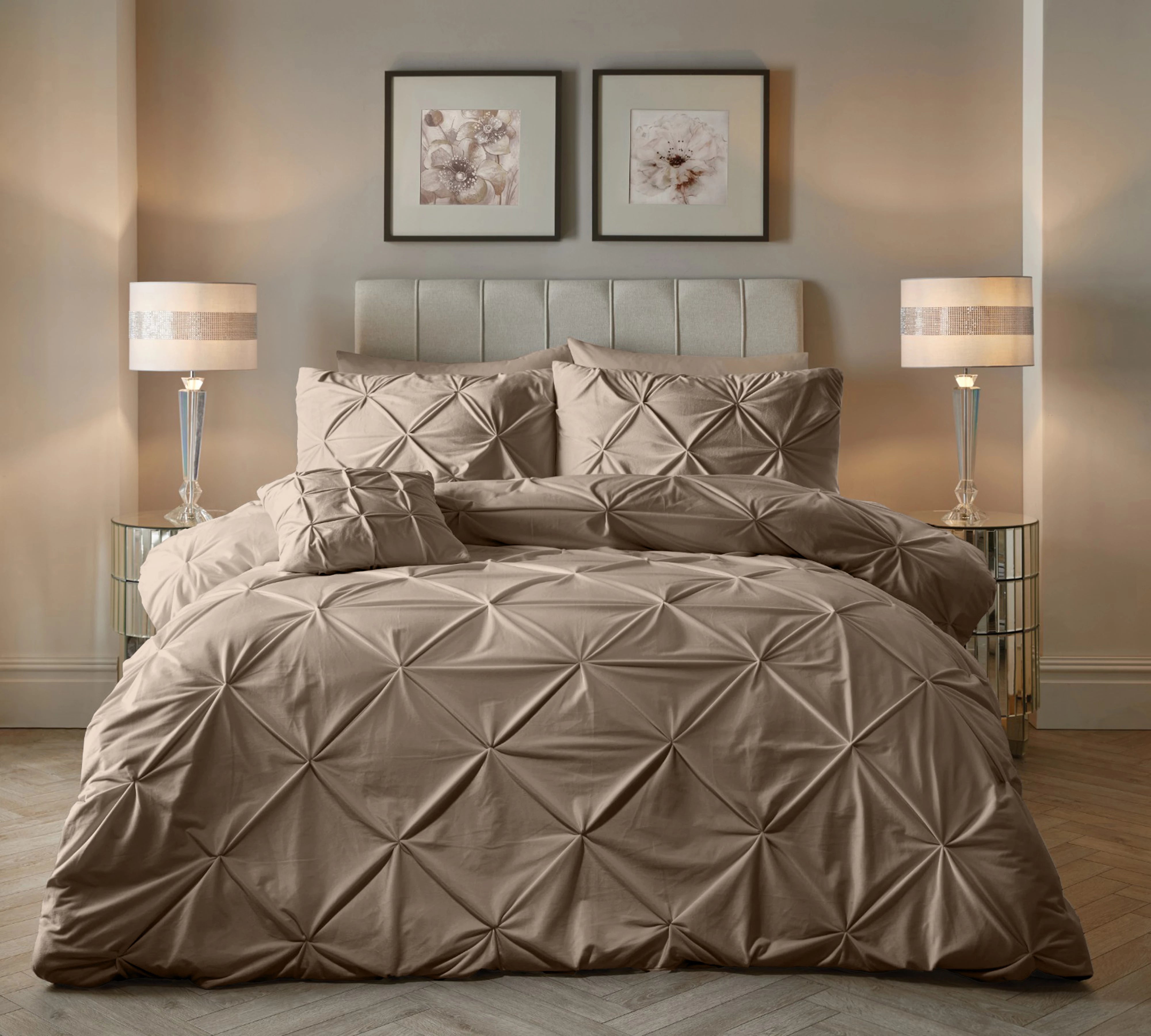 Velvet Pintuck Taupe 140 x 200/220