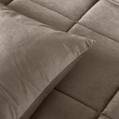 Bettdecke ohne Bezug - Samt Taupe/Grau